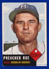 PREACHER ROE dodgers 1953 TOPPS #254 MUITO BOM ESTADO-EX (com tinta) SEM VINCOS comprar usado  Enviando para Brazil