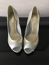 Ladies silver peeptoe for sale  LONDON