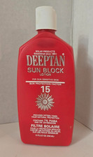 Loción bronceadora DEEPTAN de colección de finales de 1990 crema bronceadora FPS 15 segunda mano  Embacar hacia Mexico
