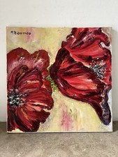 Tableau peinture coquelicots d'occasion  Argenteuil