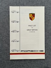 Porsche price list for sale  WOLVERHAMPTON