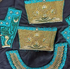 Turquoise harvested saree for sale  DEVIZES
