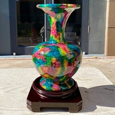 Jarrón colorido multicolor raro de 5,73 lb - Impresionante decoración del hogar de cristal segunda mano  Embacar hacia Mexico