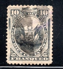 PERU, PÓS CLÁSSICO DE 10 CTS. , MATASELLOS MUDO DE ASPAS ( AGOSTO- 318 ) comprar usado  Enviando para Brazil