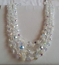 68 - Aurora Borelis Kette Länge 40cm + 6cm VL 3-reihig + Gablonzer Glassteine  gebraucht kaufen  Erdmannhausen