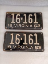 1962 license virginia plates for sale  Tavares