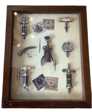 Caixa de sombra de madeira vintage com vidro saca-rolhas de vinho display para bar, loja, caverna do homem comprar usado  Enviando para Brazil