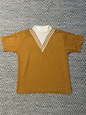 Camiseta Rozini anos 1960 média dourada amarela e branca gola V jersey falso comprar usado  Enviando para Brazil