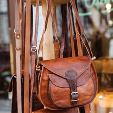 Bolsa Mensageiro Couro Genuíno Vintage Bolsa Satchel Ombro Nova 13""Marrom Feminina comprar usado  Enviando para Brazil