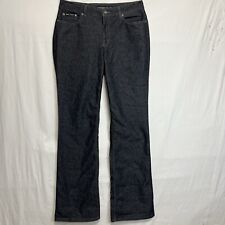 Pantalones de mezclilla para mujer DKNY talla 10 L negros corte recto pierna mezcla de algodón elásticos segunda mano  Embacar hacia Argentina