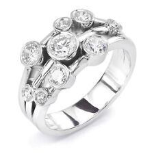 Deslumbrante CZ Diamond Bubble Ring em prata esterlina empilhável antigo bolha Ring, usado comprar usado  Enviando para Brazil