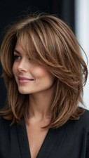 Perucas de cabelo humano frente de renda em camadas curtas marrom chocolate com destaque loiro comprar usado  Enviando para Brazil