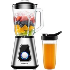 Licuadora de encimera SHARDOR, 1200 W, tarro de vidrio de 52 oz, taza de viaje de 22 oz, 3 ajustables S segunda mano  Embacar hacia Mexico