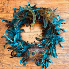 Wreath feathers peacock for sale  Leicester