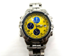Seiko cronógrafo 7T32-6K50 data quartzo mostrador amarelo relógio masculino 39mm FUNCIONANDO! comprar usado  Enviando para Brazil
