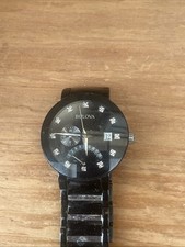 Bulova relógio masculino diamante todo preto aço inoxidável data 40mm 98D109 comprar usado  Enviando para Brazil