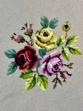 Capas de assento de cadeira vintage floral ponta de agulha trabalho lona 22" quadrado conjunto de 4 comprar usado  Enviando para Brazil