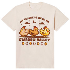 Camiseta Stardew Valley Chickens estampa puff presente para amante de jogos P-5XL comprar usado  Enviando para Brazil