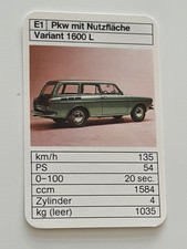 Volkswagen  - Variant 1600 L - E1  - Einzelkarte - Quartett  (1) comprar usado  Enviando para Brazil