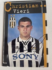 CHRISTIAN VIERI seltene Autogrammkarte JUVENTUS TURIN, usado comprar usado  Enviando para Brazil