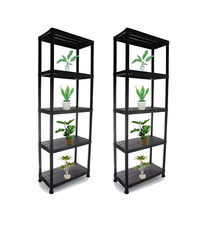 2x Estante de 5 Niveles Unidad de Almacenamiento Plástico Negro Hogar Oficina Garaje y Jardín segunda mano  Embacar hacia Mexico
