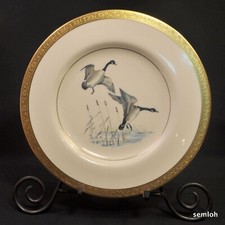 Prato de jantar Haviland Limoges 1957 Priscilla padrão Athena em branco gansos de desembarque, usado comprar usado  Enviando para Brazil