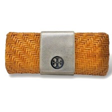 Bolsa de mão Tory Burch tecido de palha tecido laranja prata verão MBb0683, usado comprar usado  Enviando para Brazil