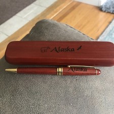 Juego de bolígrafos de madera y estuche de madera - Juego de regalo temático Alaska segunda mano  Embacar hacia Mexico