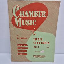 Música de câmara para 3 clarinetes, vol. I By H. Voxman 1952, usado comprar usado  Enviando para Brazil