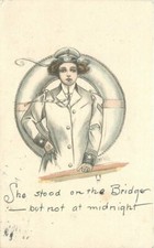 Cartão postal impressão artista C-1910 salva-vidas mulher navio ponte 10881 comprar usado  Enviando para Brazil