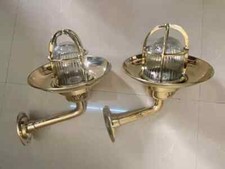 Abajur de parede antigo náutico marinho luz cisne bronze Wiska com abajur de latão 2 peças comprar usado  Enviando para Brazil