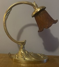 Usado, Abajur de mesa e abajur de bronze Art Nouveau (funcionando 13,5 "x 13") comprar usado  Enviando para Brazil