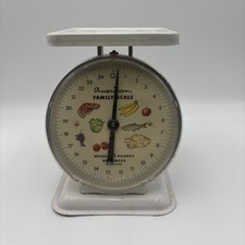 Balança de comida vintage americana familiar branca 25 lb bancada de cozinha, usado comprar usado  Enviando para Brazil