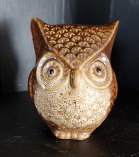 Usado, Estatueta decorativa de pássaro de cerâmica coruja marrom vitrificada 4" comprar usado  Enviando para Brazil