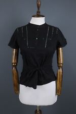 Blusa Marc Jacobs preta manga curta com cinto de botões tamanho P comprar usado  Enviando para Brazil