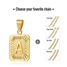 Usado, Colar pingente feminino masculino folheado a ouro 18" letra inicial corrente de aço inoxidável comprar usado  Enviando para Brazil