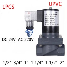 1x Válvula Solenóide Elétrica UPVC 1/2"~2" Normalmente Fechada 220V 24V Anticorrosão comprar usado  Enviando para Brazil