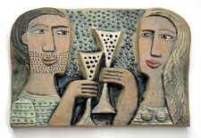 Usado, Painel de parede vintage Hilke Macintyre Cheers cerâmica alívio azulejo decoração engraçado comprar usado  Enviando para Brazil