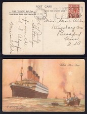 Cartão postal olímpico GB 1932 PAQUEBOT on Steamer RMS para EUA. Navio irmão do Titanic comprar usado  Enviando para Brazil