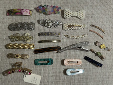 Lote de 23 piezas de colección de joyería para el cabello pasador clip vintage y mod metal plástico segunda mano  Embacar hacia Mexico