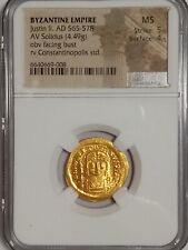 Cesarstwo Bizantyjskie Justyn II (565-578)  NGC MS 5/5-4/5 Złoty solidus  na sprzedaż  PL