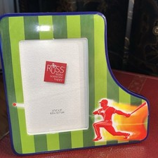 Moldura para foto infantil beisebol softbol T-Ball RUSS 3-1/2 X 5” cerâmica bateria 3D HTF comprar usado  Enviando para Brazil