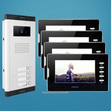 7" Video Klingelanlage Intercom System Mit Nachtsicht Kamera für 4 Familien comprar usado  Enviando para Brazil