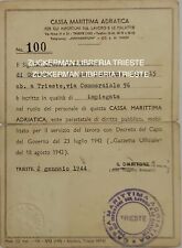 Tessera cassa marittima usato  Trieste