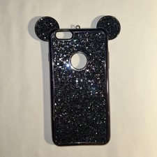 Capa Iphone 6S preta glitter orelhas de Mickey Bling capa gel macia acessório fofo comprar usado  Enviando para Brazil