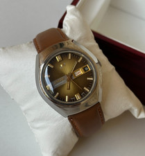 Relógio Enicar Vintage Anos 70 Joias Estrela Oceano Pérola Marrom Data do Dia Masculino 40mm Raro comprar usado  Enviando para Brazil
