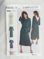 Vestido Simplicity K9010 patrón de costura con espalda envolvente talla 14-22 SIN USAR SIN CORTAR segunda mano  Embacar hacia Mexico