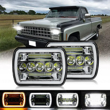 Ajuste Chevrolet C10 C20 C30 1981-1986 Par 7x6" Faróis de LED Lâmpada Alta/Baixa 6000K comprar usado  Enviando para Brazil