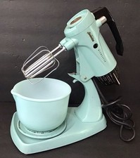 Vintage MCM Turquesa Aqua Sunbeam Mixmaster Standup Com Tigela de 1,5 Qt Modelo 12, usado comprar usado  Enviando para Brazil