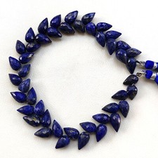Gemas de lápis-lazúli tamanho 10x7 a 11x7 mm contas facetadas em forma de botão de flor 8" fio comprar usado  Enviando para Brazil